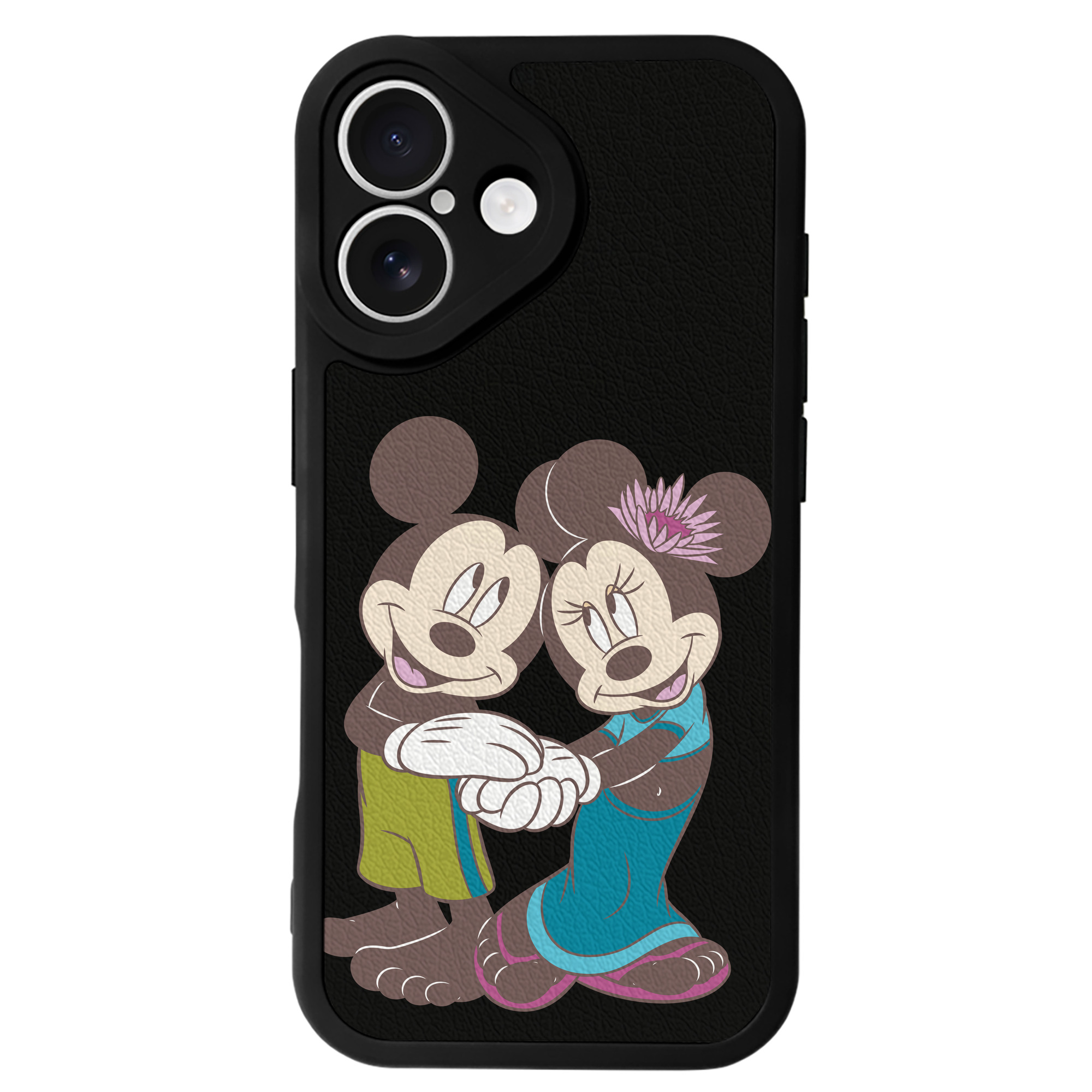 （画像用） ミッキーマウス Mickey Mouse 【iPhone 16シリーズ対応】シリコンスマホケース（レザー調） 材質：シリコン